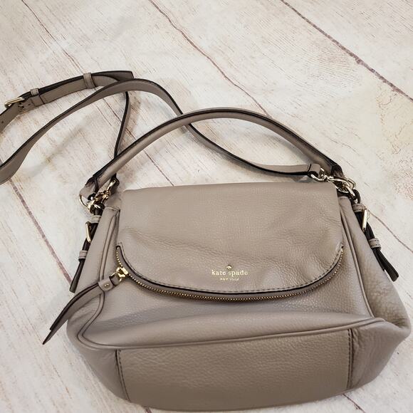 Kate Spade gray pebbled leather shoulder bag - Picture 2 of 7